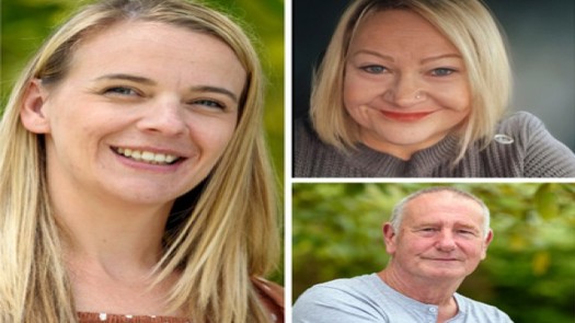 Hampshire Hive manager Amy (left) with foster carers Andrea and Johnny