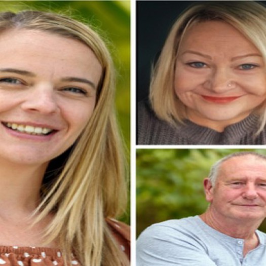 Hampshire Hive manager Amy (left) with foster carers Andrea and Johnny