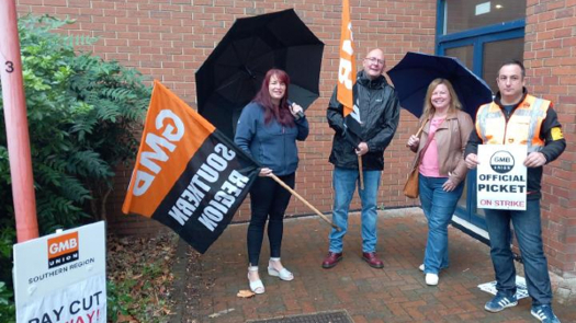 Swindon social workers on strike (credit: GMB)