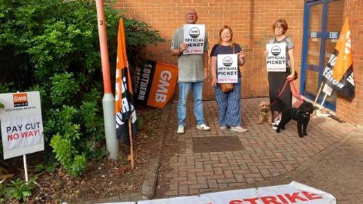 Swindon social workers on strike (credit: GMB)
