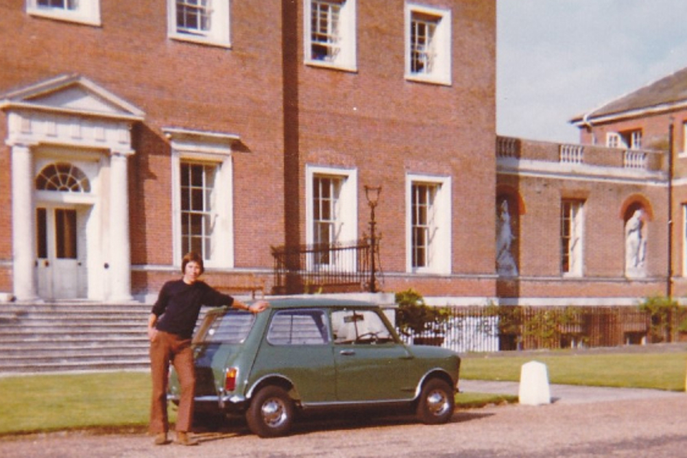 Tony Inwood outside Mersham-le-Hatch, the Robert Adam designed stately home that housed Caldecott when Tony was a resident. Photo: courtesy of Tony Inwood